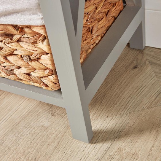 (Abu-abu) Loker laci keranjang ganda Dartmouth, sudah dirakit.